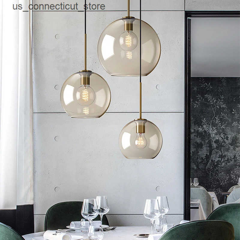 Pendant Lamps Modern Nordic hanging loft Glass lustre Pendant Light industrial decor Lights Fixtures E27/E26 for Kitchen Restaurant Lamp L240910