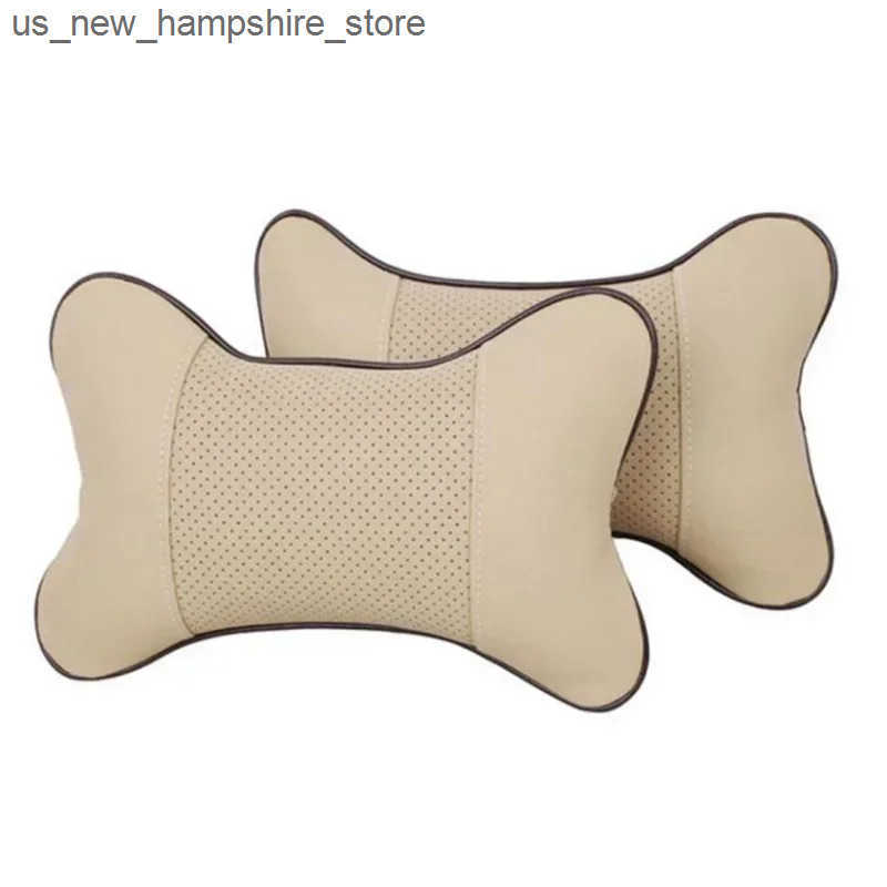 Seat Cushions Car Neck Pillows Both Side Pu Leather 1pcs Pack Headrest For Head Pain Relief Filled Fiber Universal Car Pillow J241125