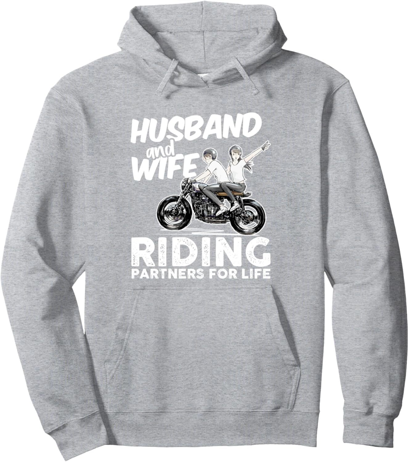 Hoodie for Mens Womens Husband And Wife Riding Partners For Life - Motorcycle Lover Pullover Hoodie Graphic Hoodies sweatshirt