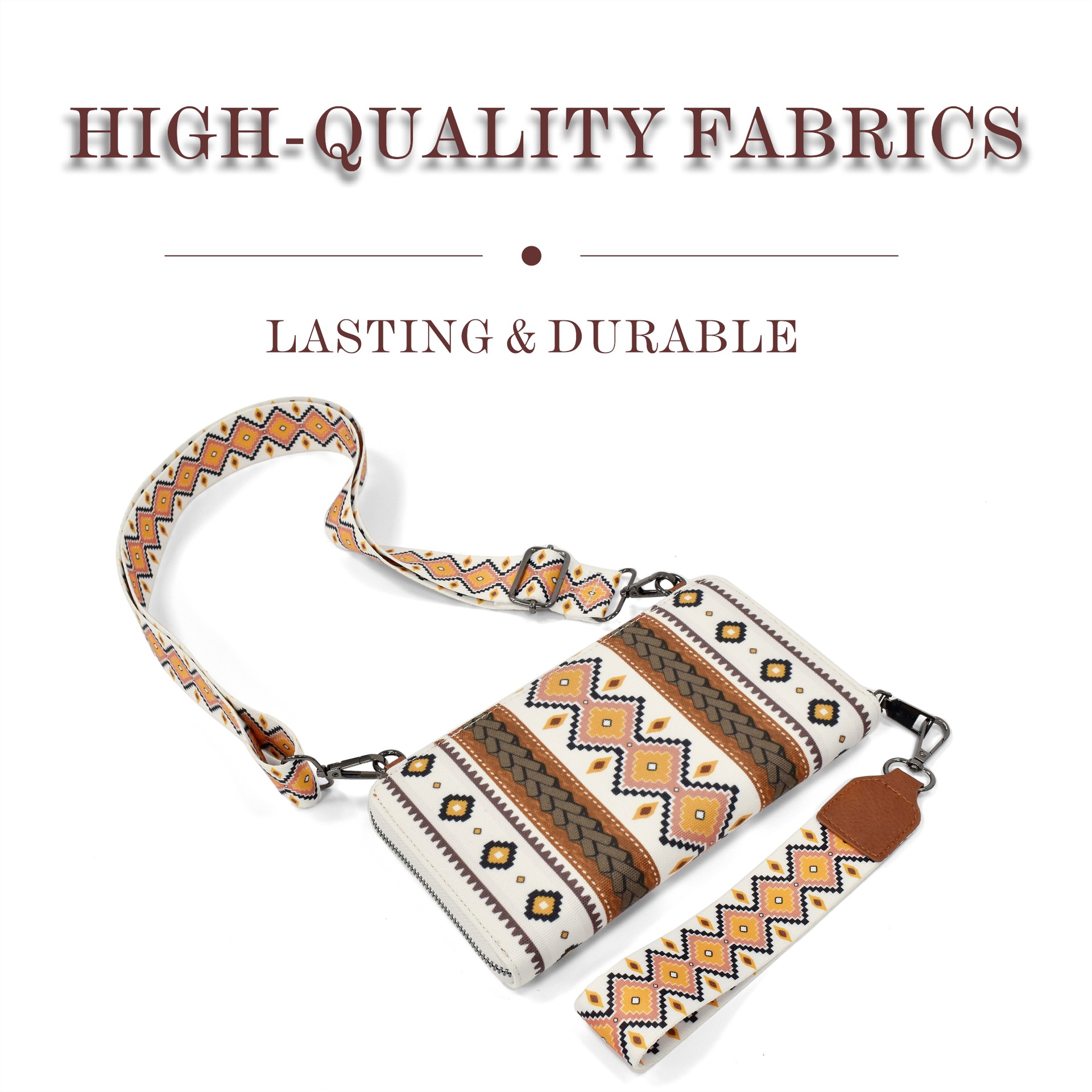 Cross-border sales of Bohemian national style European and American retro zipper canvas clutch bag small purse fashion portable woman