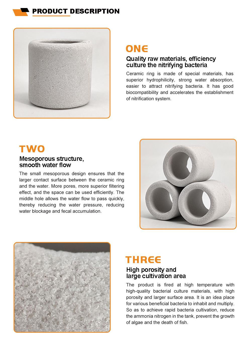Aquaclean 25mm sipormax ceramic rings for aquariums filter media