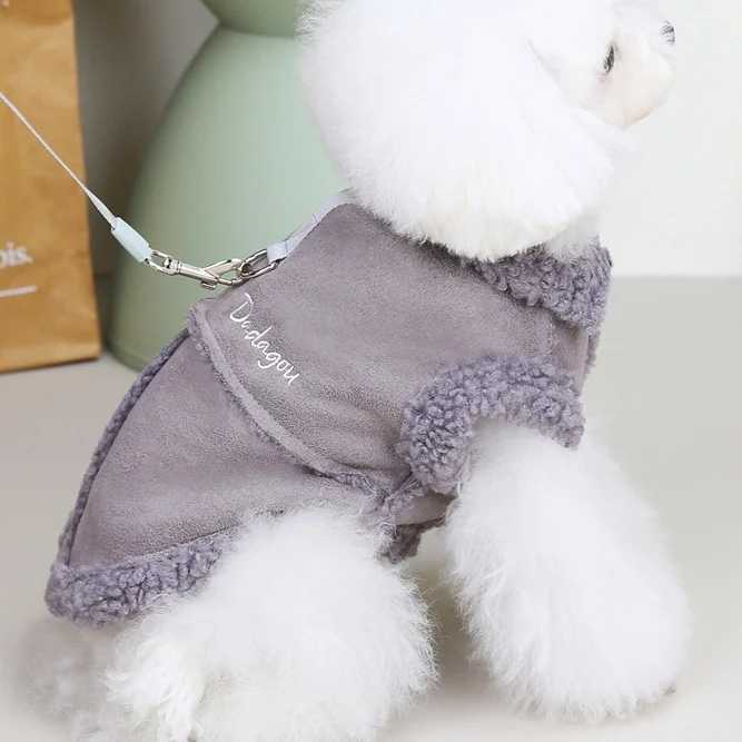 British Style Dog Jacket Lamb Fleece Winter Warm Dog Clothes for Small Dogs Puppy Costume Chihuahua Coat Pet Pug Yorkie OutfitsXJ241125