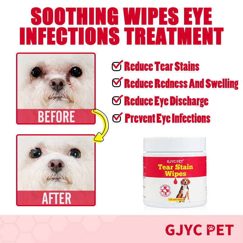 GJYC PET Dog Ear Wipes Eco Organic Thickened Biodegradable Tear Stain Cleaning Pet Eye Wipes