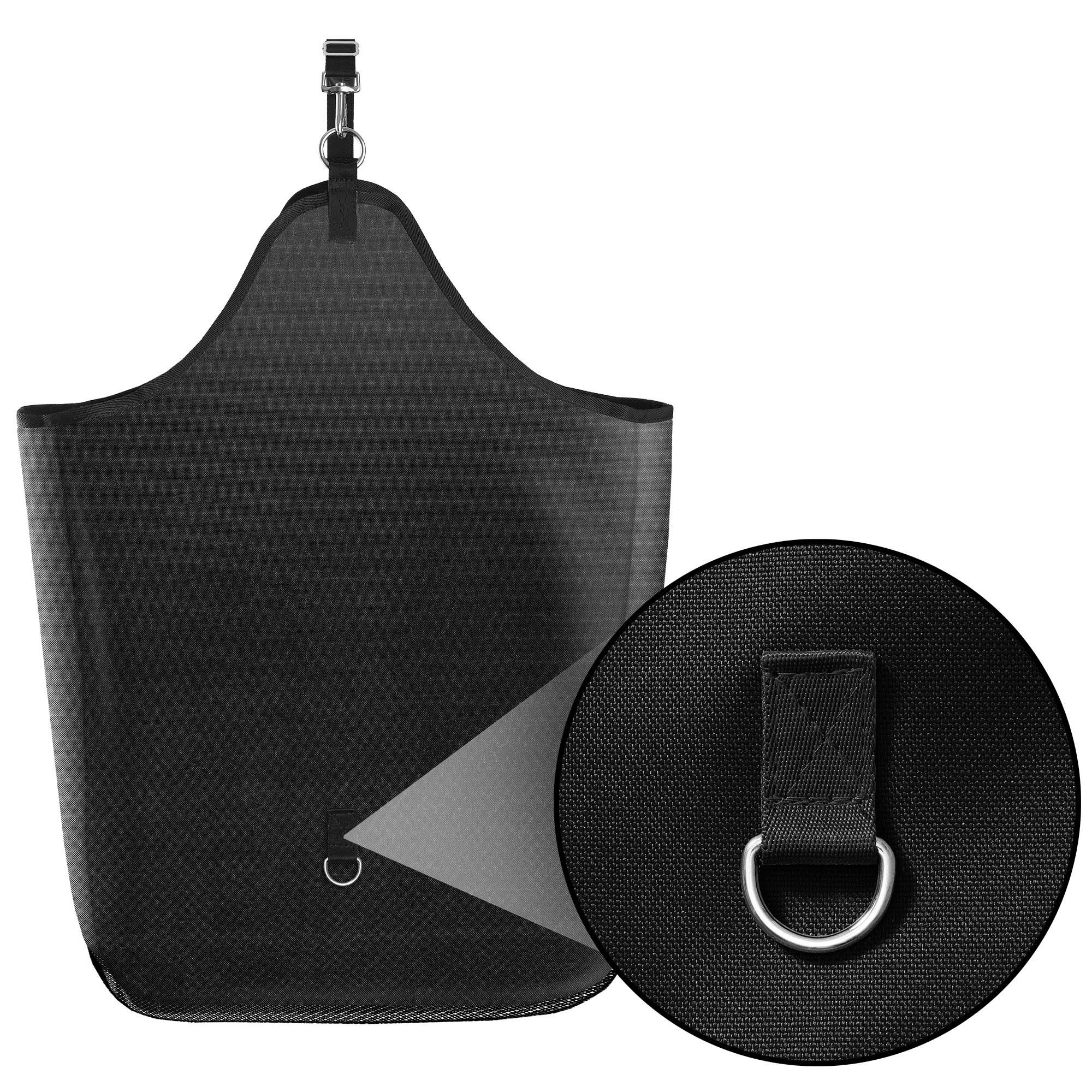 SmithBuilt Black Horse Feeder Hay Bag Tote, Large