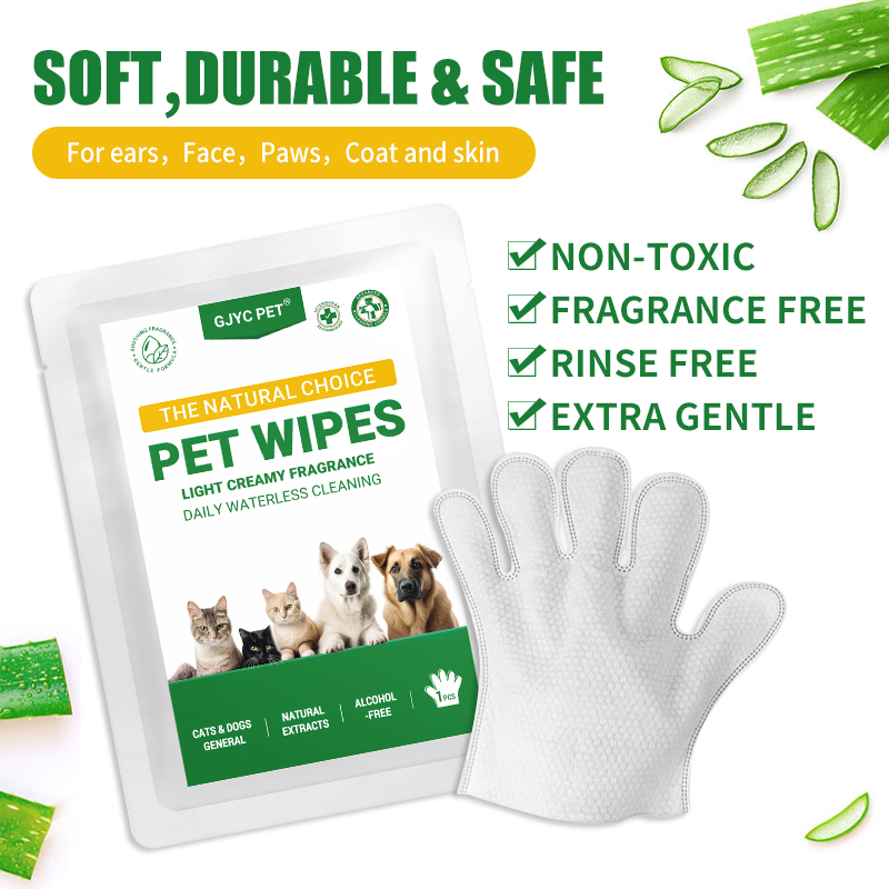 Wholesale Price Fast Shipping Gloves Wipes Disposable Pet Cleaning Glove Wipes Spa Clean Dog Cat Wet Wipes Pet Gloves