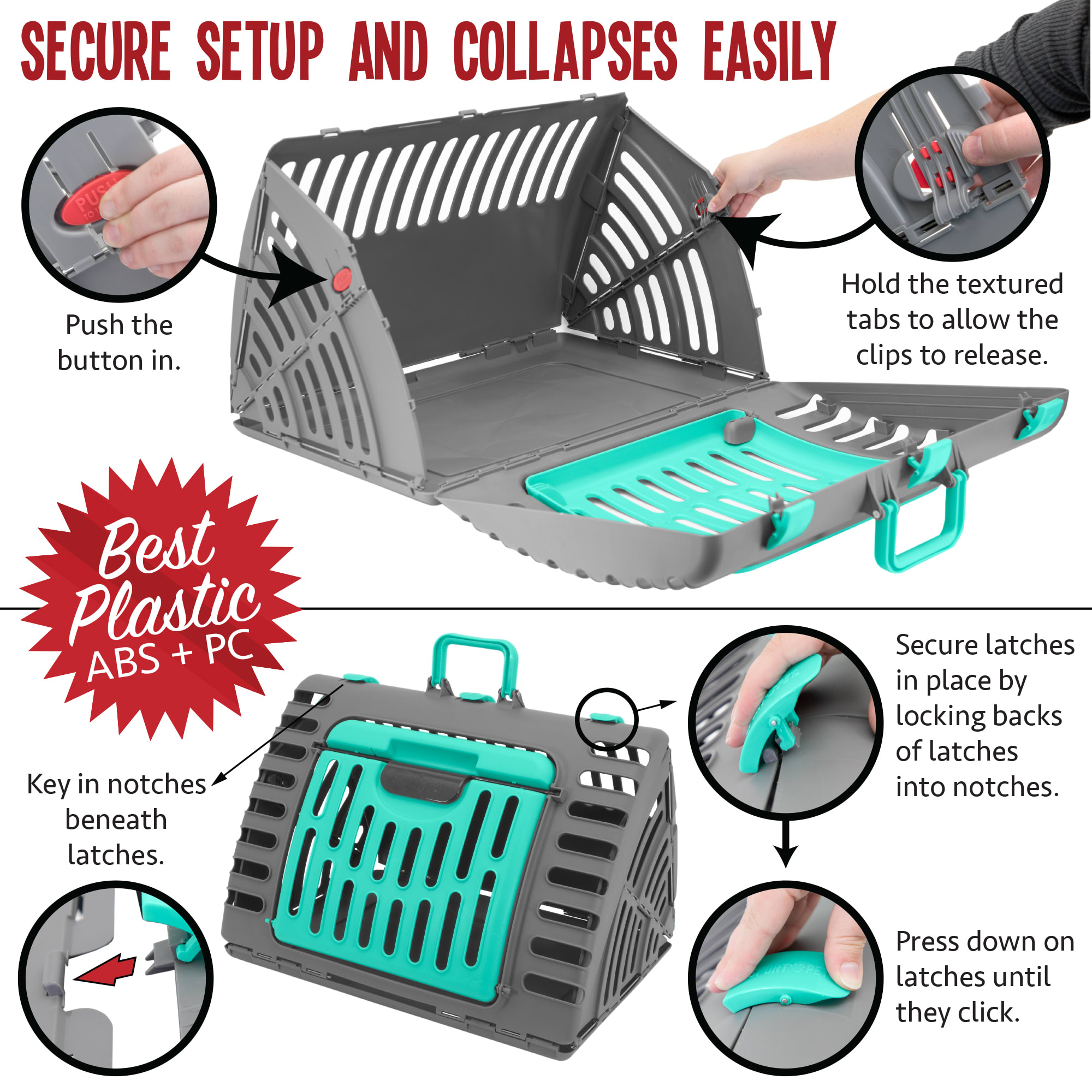 Sport Pet Folding Cat Carrier, 18.9" L X 23.1" W X 17.3 " H