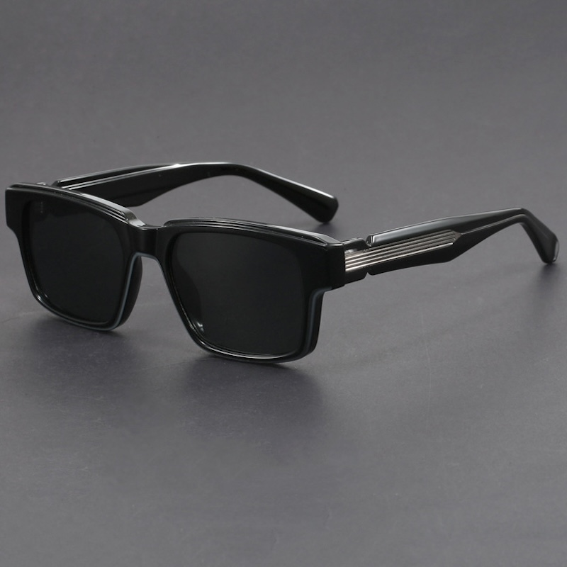 Designer Square Sunglasses Men Oversized Big Glasses Vintage Women Goggles Gothic Y2K Futuristic Cool INS Niche Circular High-end Sturdy Metal inlay S