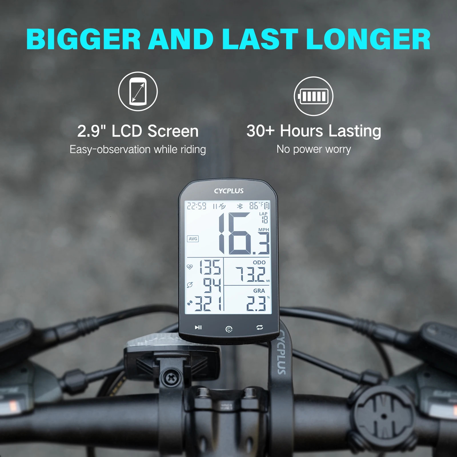 CYCPLUS M1 GPS Bike Computer Cycling Speedometer Bluetooth 50 ANT Ciclismo Speed Meter for Accessories 35 Hours Working 241125