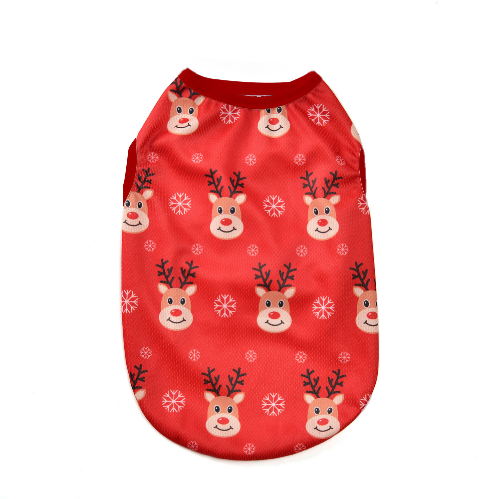Customized Christmas Day Pet Clothes male Teddy clothes spring and summer wholesale Dog Clothes