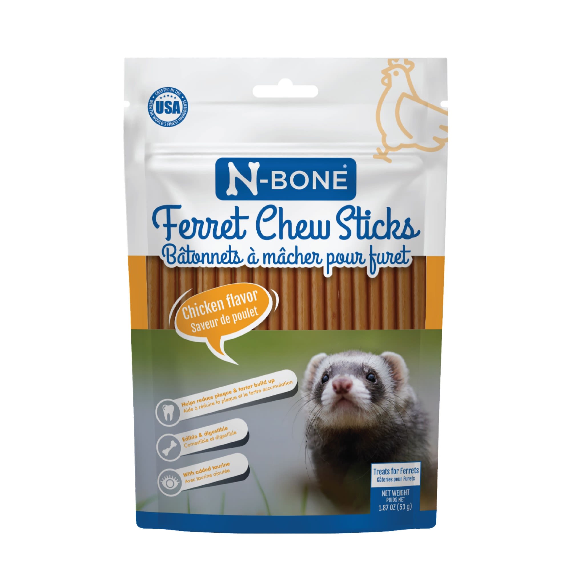 N-Bone Ferret Chicken Flavor Chew Sticks, 1.87 oz.
