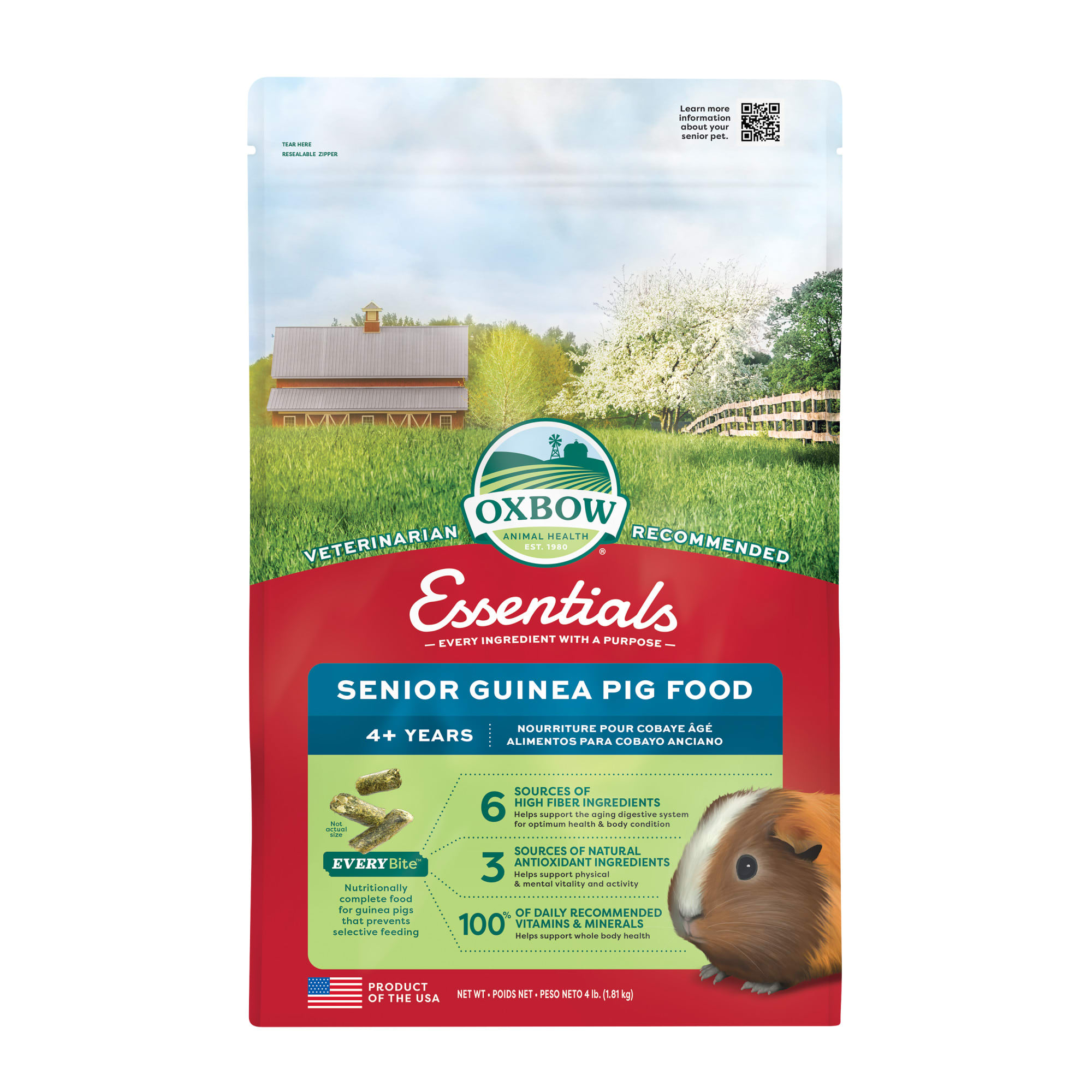Oxbow Essentials Senior Guinea Pig Food, 4 lbs.