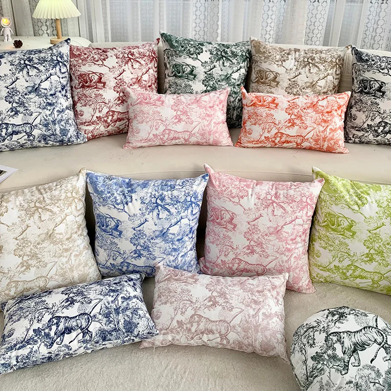Velvet jungle pillowcase soft cushion cover waist pillowcase backrest pillowcase cushion cover 241125