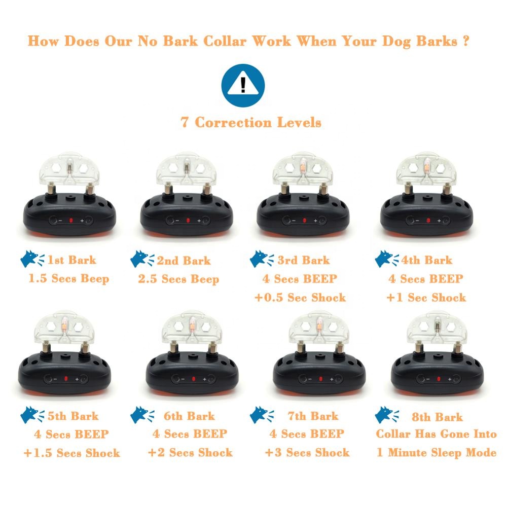 Hot Selling A mazon Pet Accessories Portable Electric Shock Device No Bark Dog Collar For French Bulldog