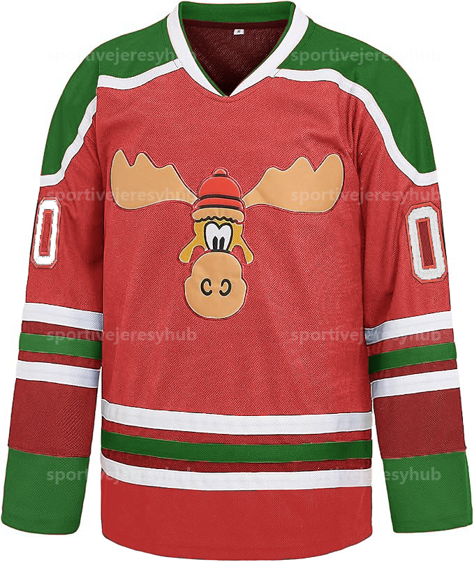 #00 GRISWOLD Men's Christmas Vacation Ice Hockey Jerseys White Red Black Stitched Name And Number Jeresy S-3XL