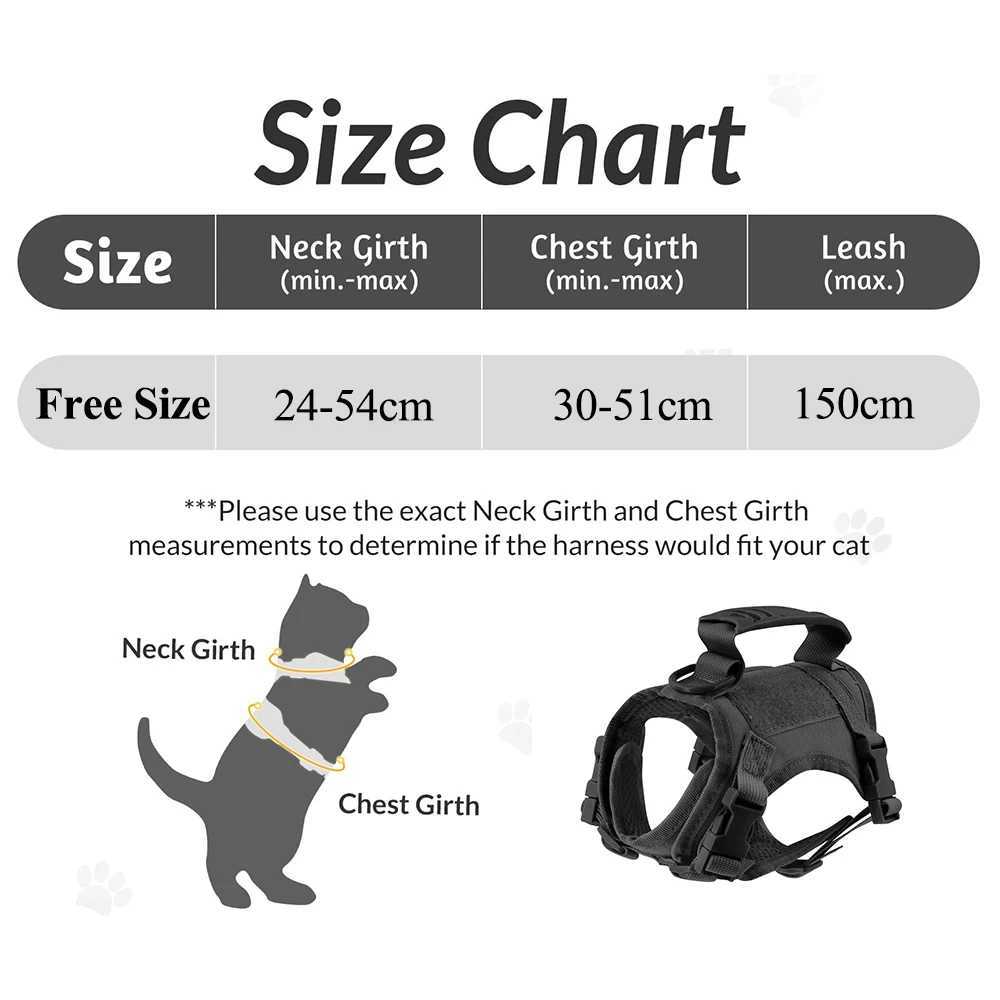 Tactical dog harness and belt set with adjustable escape protection net vest equipped with handles suitable for large cats kittens and small dogs X250