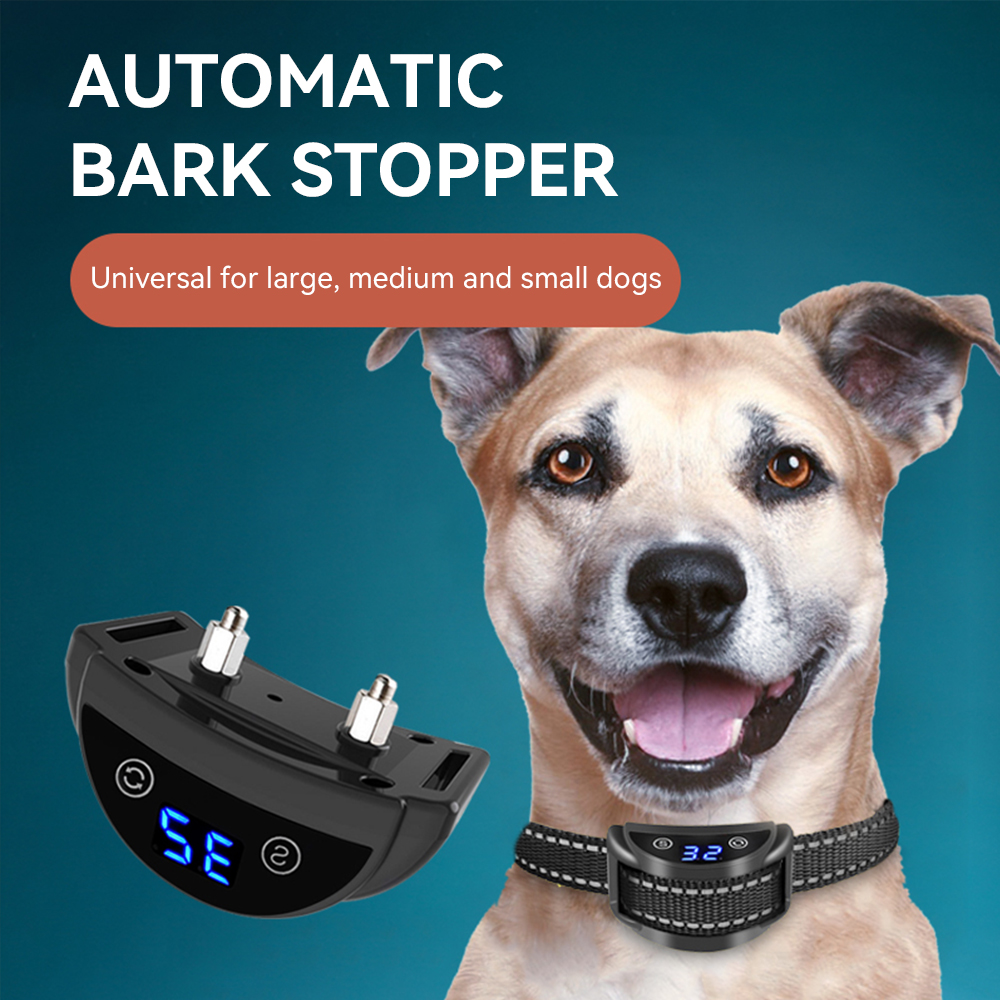 Automatic Dog Anti Bark Collar Electric Stop Barking Anti Bark Dog Training Products Protection From Pet Hond Shocker