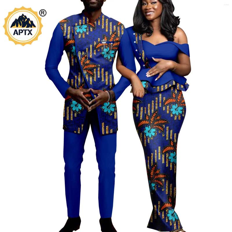 Casual Dresses African For Women Matching Couple Outfits Men Jackets Coats And Pants Sets Dashiki Suits Outwear Wedding