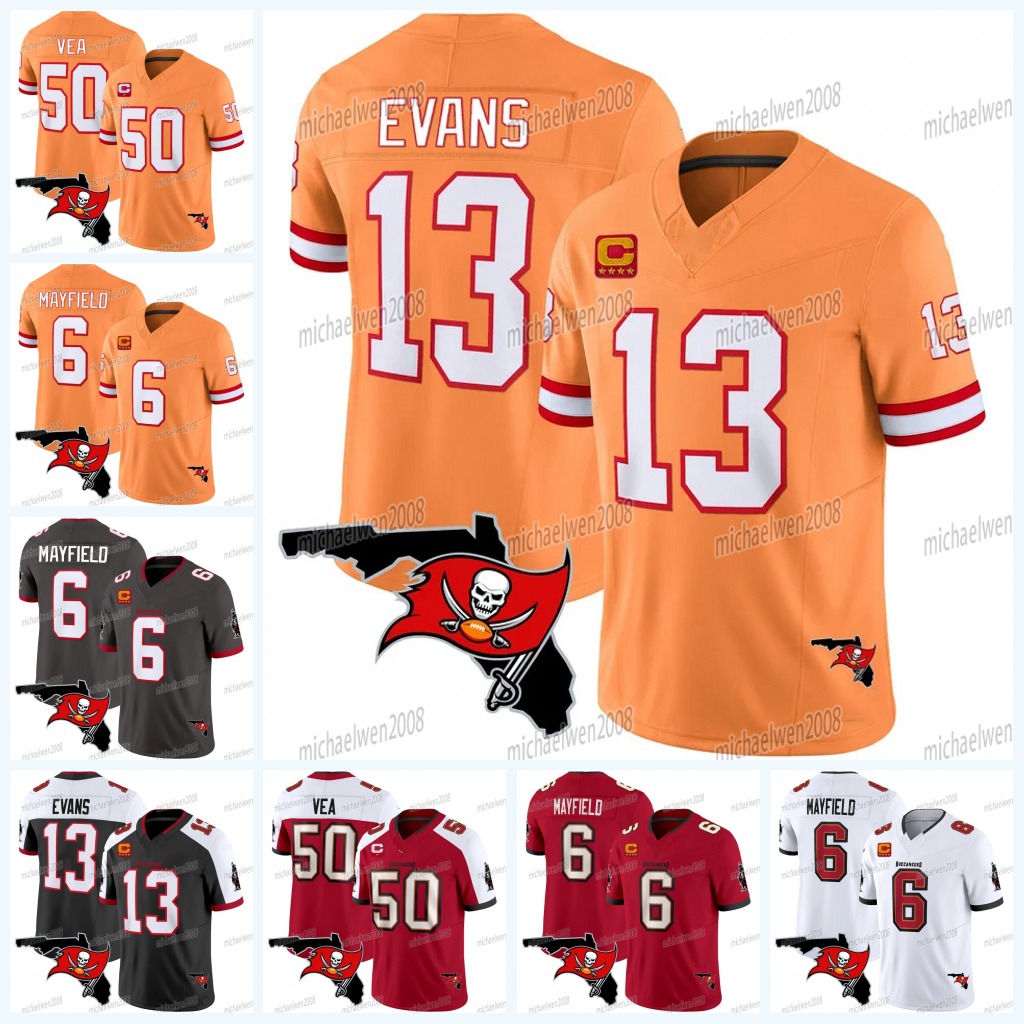 Buccaneerss Tom Brady Baker Mayfield Football Jersey Rob Gronkowski Mike Evans Chris Godwin Vita Vea Rachaad White Antoine Winfield Jr Calijah Kancey Bucky