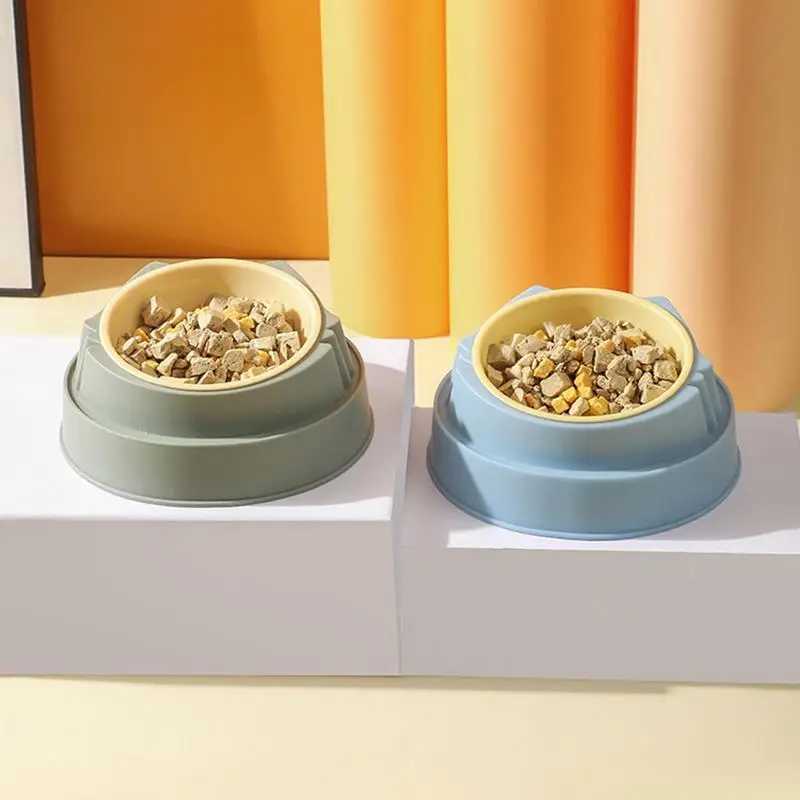 Cat Bowl Non-Slip Pet Stainless Steel Food Bowls Ergonomic Design Cat Dog Food Bowl with 15 Degree Oblique Mouth Puppy FeedingXJ241125