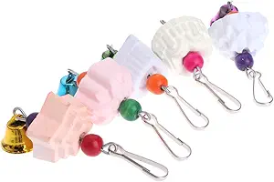 2025 new Bird Calcium Teeth Grinding Chew Treats Toy with Bell for Parrot Budgie Lovebird