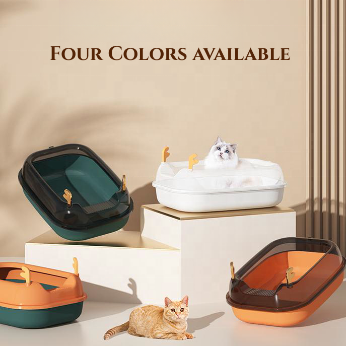 OF Best Sale High Quality Detachable PP Plastic Cat Tray Cat Toilet Litter Box For Cats