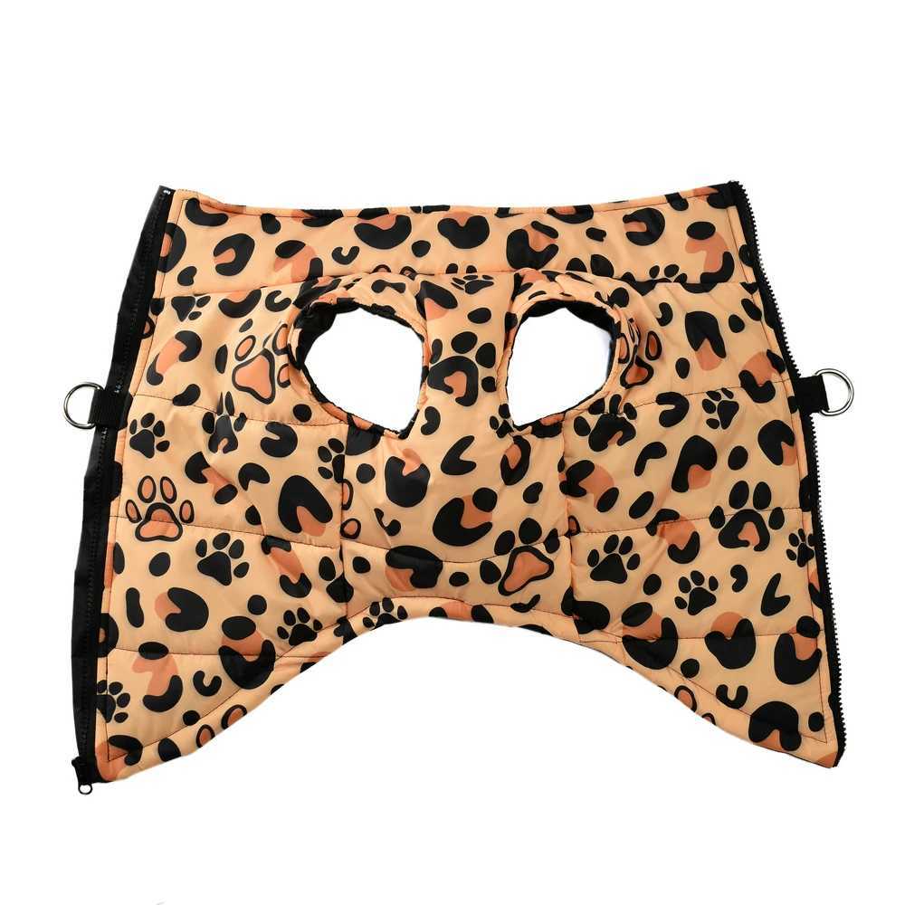 Dog Clothes For Small Dogs Cats Winter Soft Puppy Jacket With High Collar Waterproof Yorkshire Pug Vest Leopard Print Pet CoatXJ241125