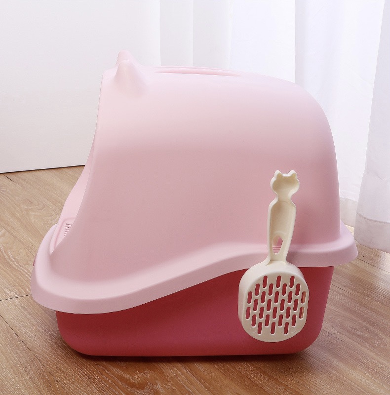 Plastic Professional Manufacture Cheap Closed House Cat Litter Box Large Space Litter Box Tray for Cats