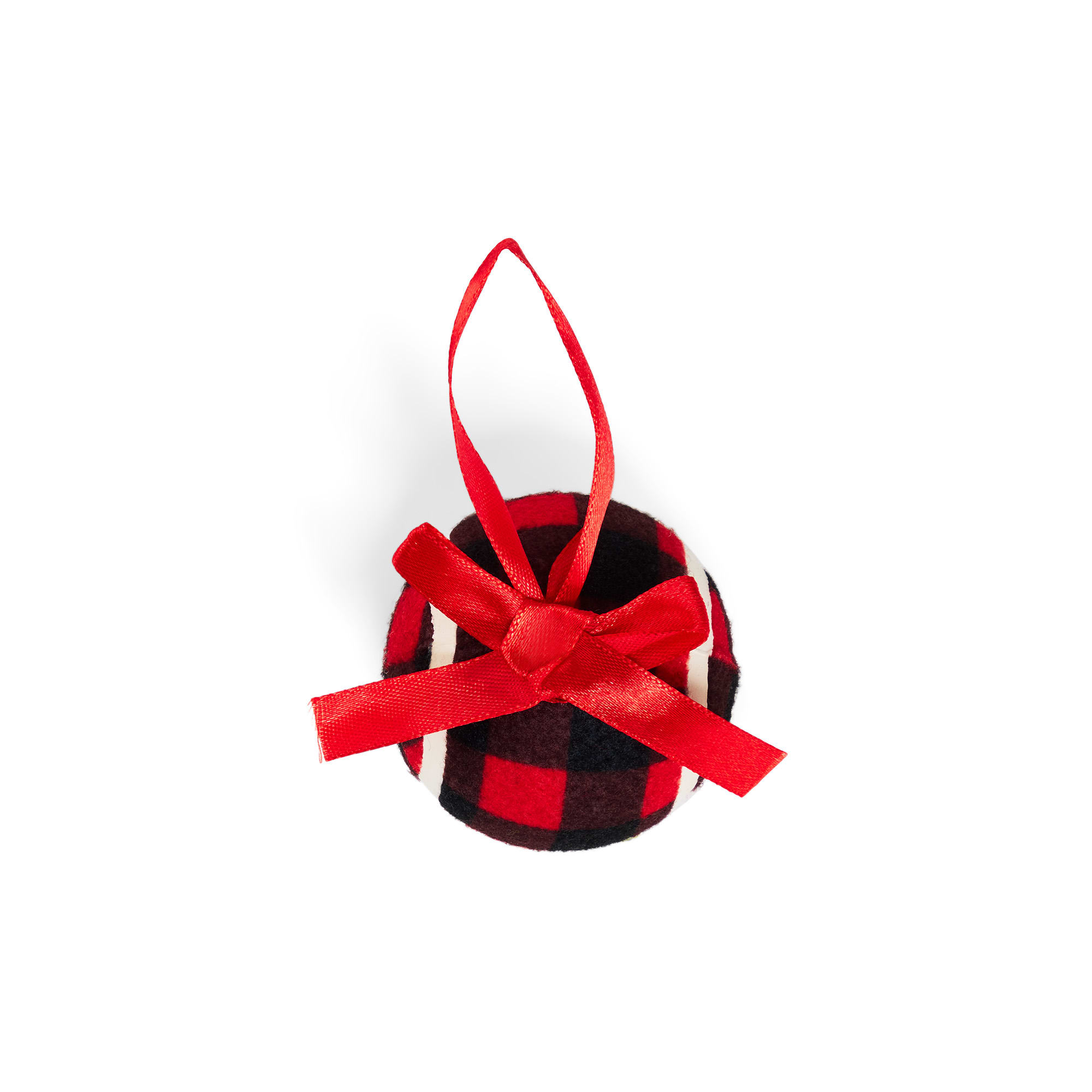 Merry Makings Buffalo Check Tennis Ball Dog Toy, Small