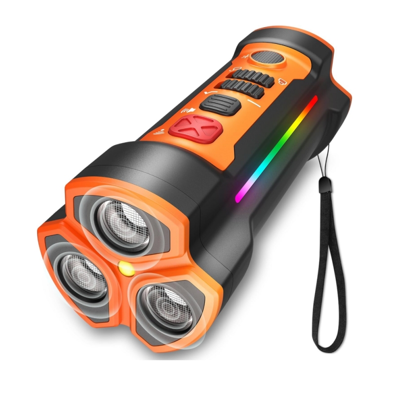 Handheld Ultrasonic Dog Trainer with LED Light Anti-Barking Training Control Device Plastic Bark Deterrent to Stop Barking
