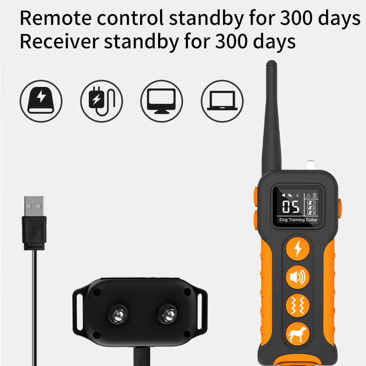 Custom Tpu Waterproof Remote Control Large Breed Dogs Vibration Static Luxury Bark Reflective Training Dog Shock Collar