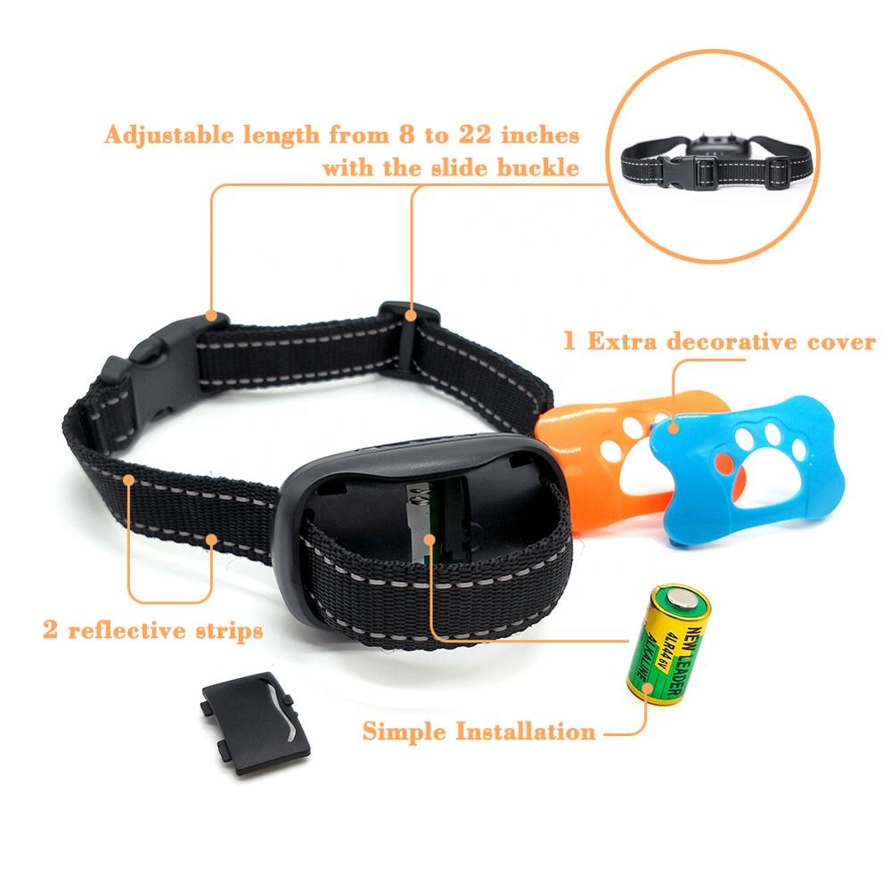 Hot Selling A mazon Pet Accessories Portable Electric Shock Device No Bark Dog Collar For French Bulldog