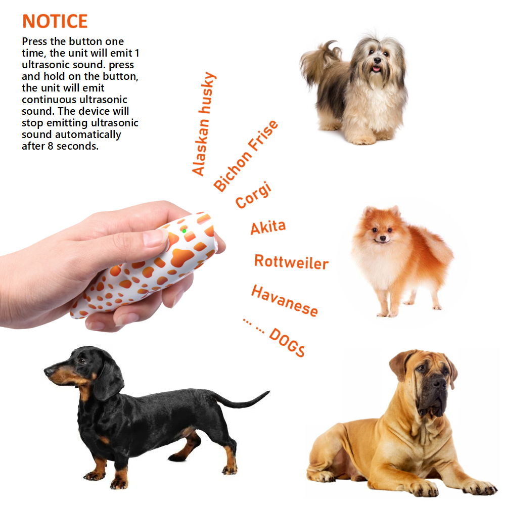 Pet products Rechargeable ultrasonic bark control devices 16.4 feet Range Correct Dog Bad Behaviors Trainer