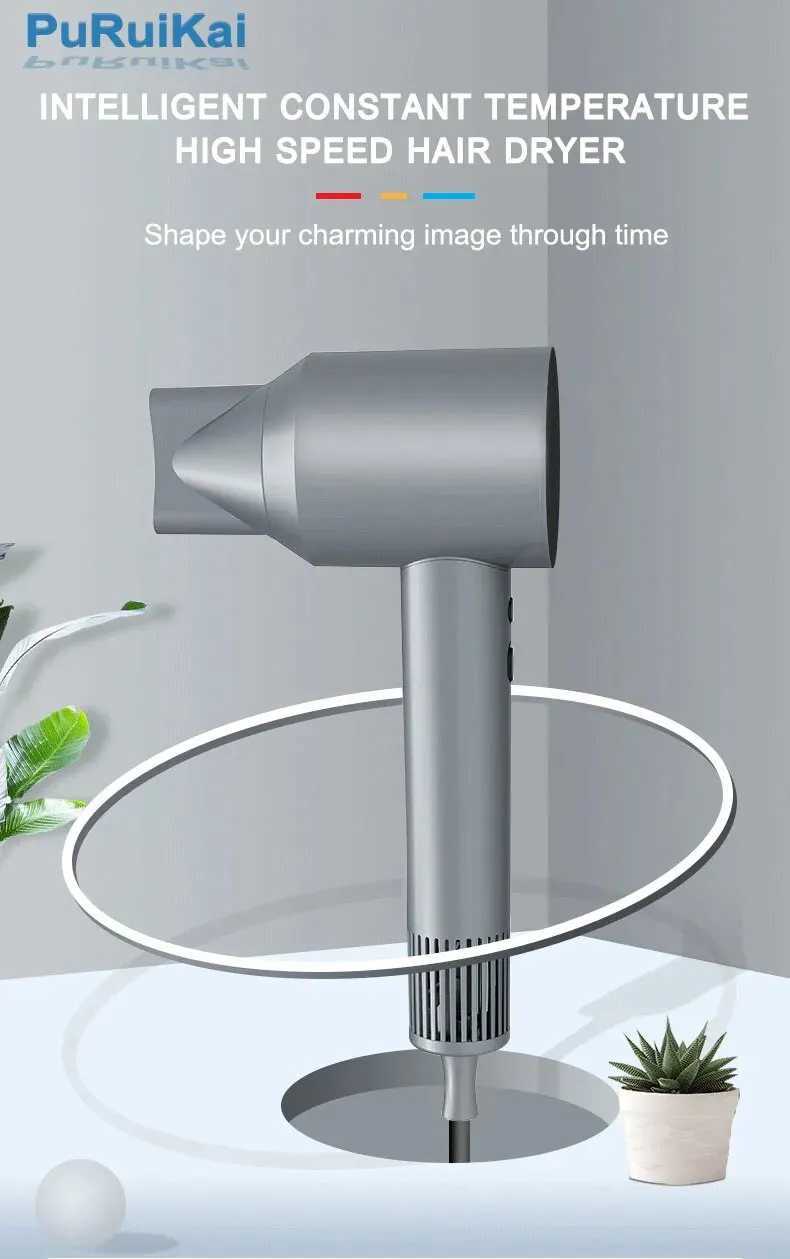 PuRuiKai hair dryer hot air comb function professional electric hair dryer brush multifunctional salon style tool quick hair dryer W241125
