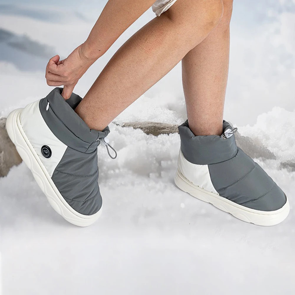 Unisex Electric Heating Slippers with 3 Heating Levels Women Men Warm Snow Boots Rechargeable for Indoor House Home Office 241125