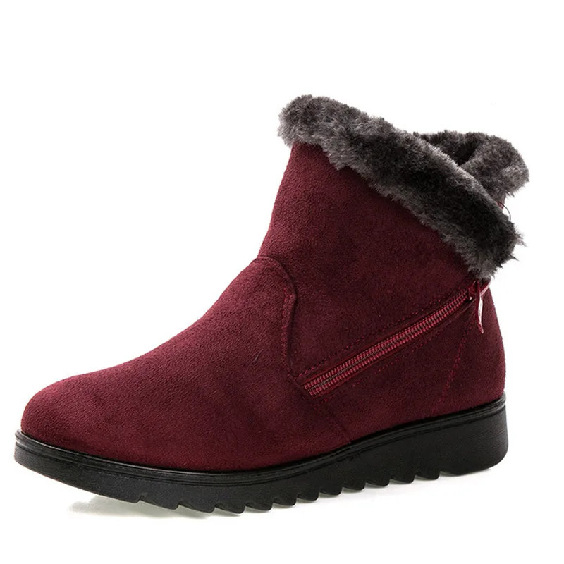 Winter Boots Women Warm Plush Snow Shoes for Woman Ankle Botas Mujer Zipper No-slip Loafers Ladies Casual Comfort Flats Botas 241125