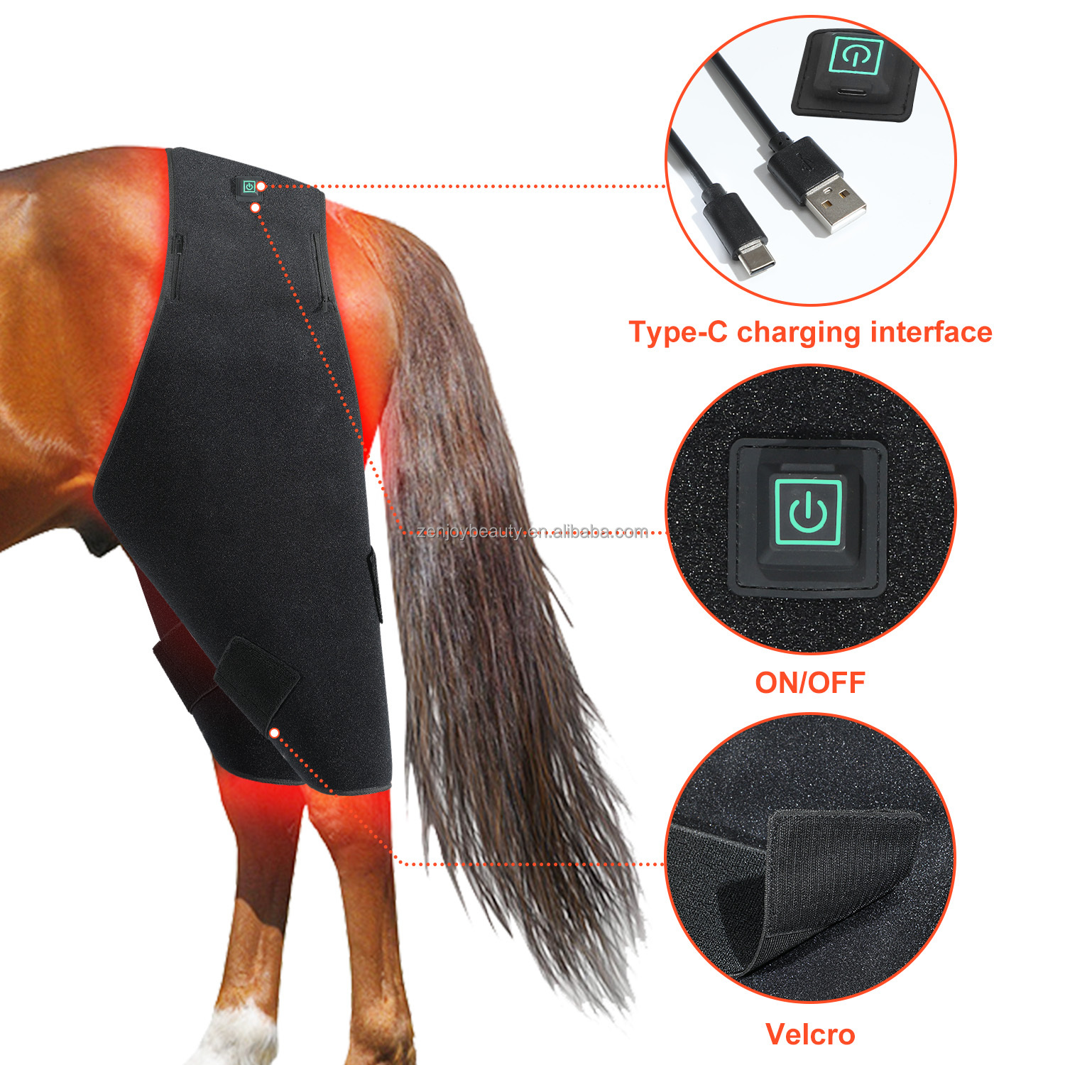 660 850 Pet Physical Therapy Belt Horses Care Near Infrared Back Body Pain Relief Flexible Red Light Therapy Horse Pad For Horse