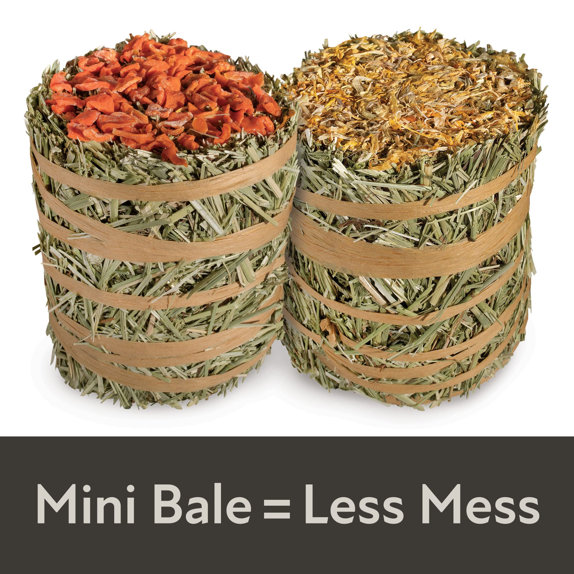 Kaytee Field+Forest Carrot and Marigold Mini Hay Bales, 7 oz., Pack of 2