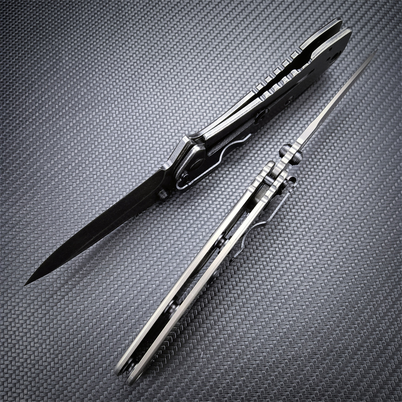 High Quality 1556 KS Cryo II Assisted Flipper Bead Blast Plain Blade All-steel Handle Work S Easy To Carry Outdoor Hunting Hiking Pocket Knife