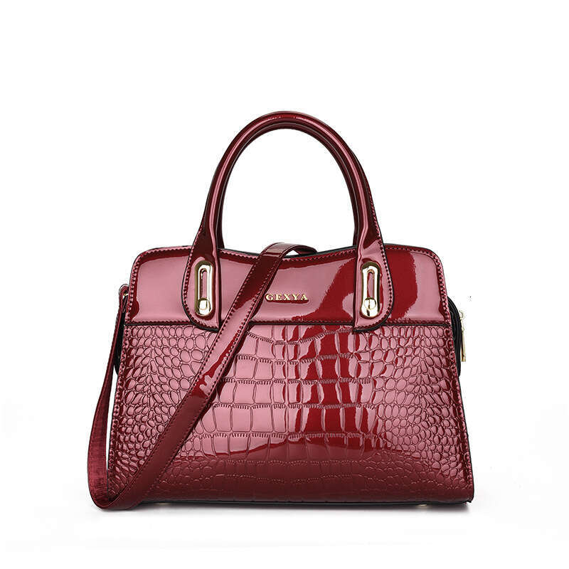 LEMON KOKO Hot Selling Patent Leather Women's Bags With Crocodile Patterns, High-End And Niche Tote Bags, Large Capacity Light Luxury Handbags Fo