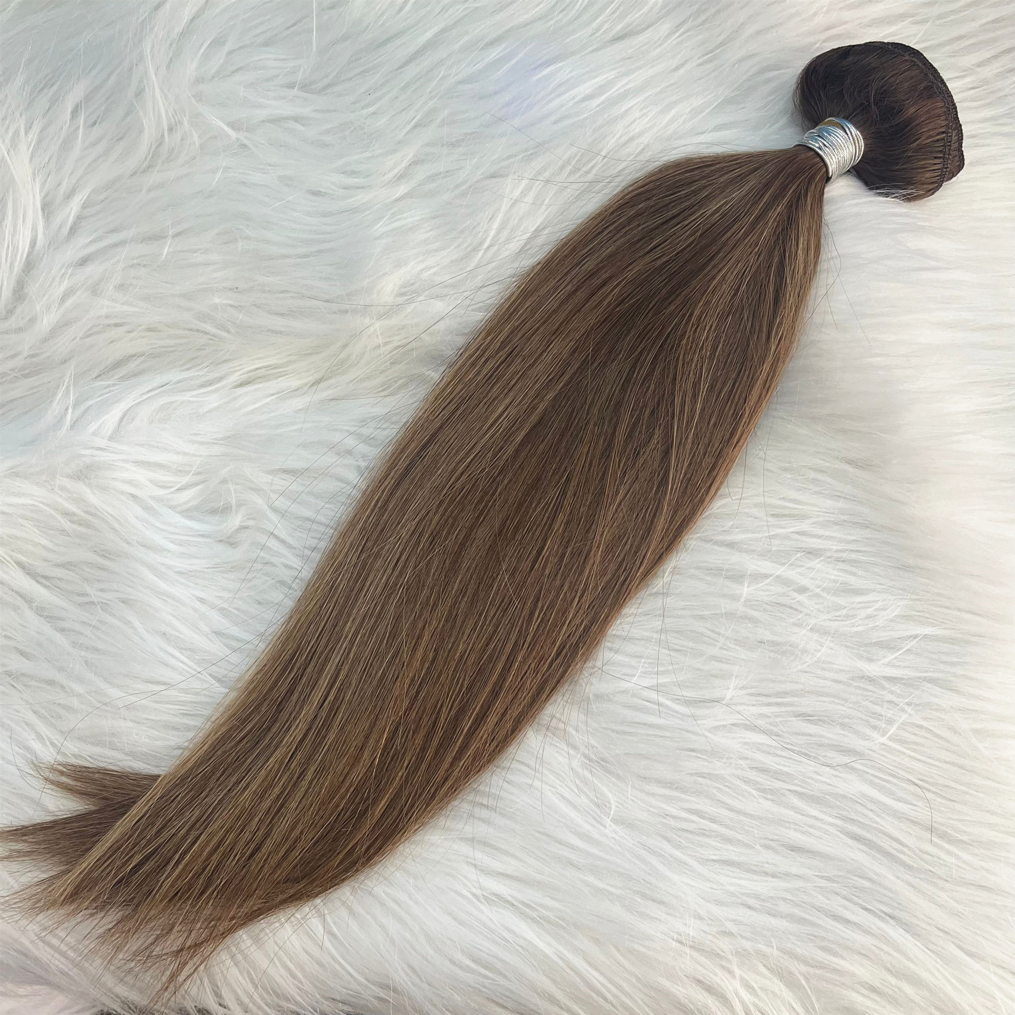 10A Grade Ombre Clip in Human Hair Extensions Balayage T4/P4/27 Highlights color Slik Straight Clip on Hair Extension 120g 18inch Full Head