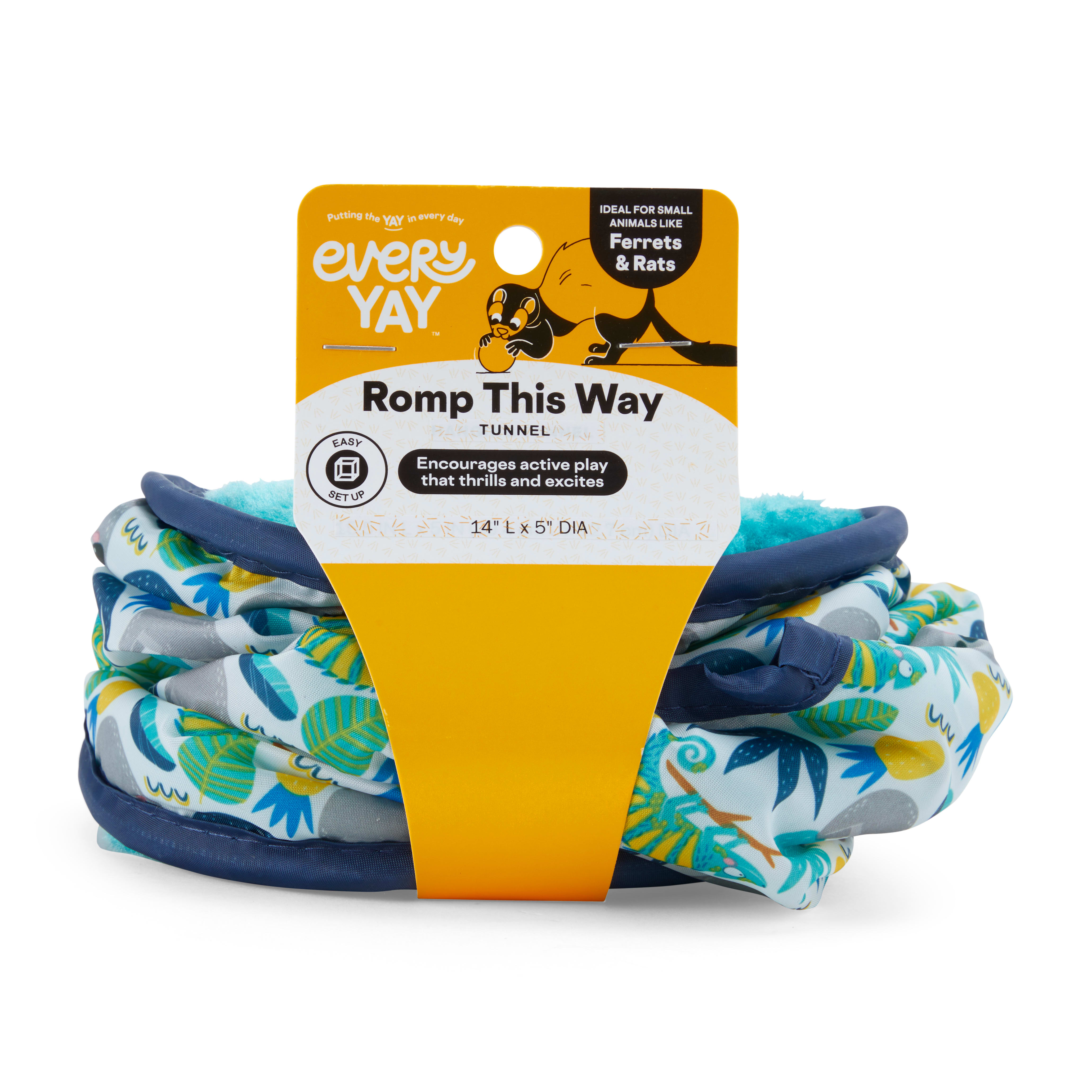 EveryYay Romp This Way Jungle-Print Ferret Tunnel, 14" L X 5" W X 5" H