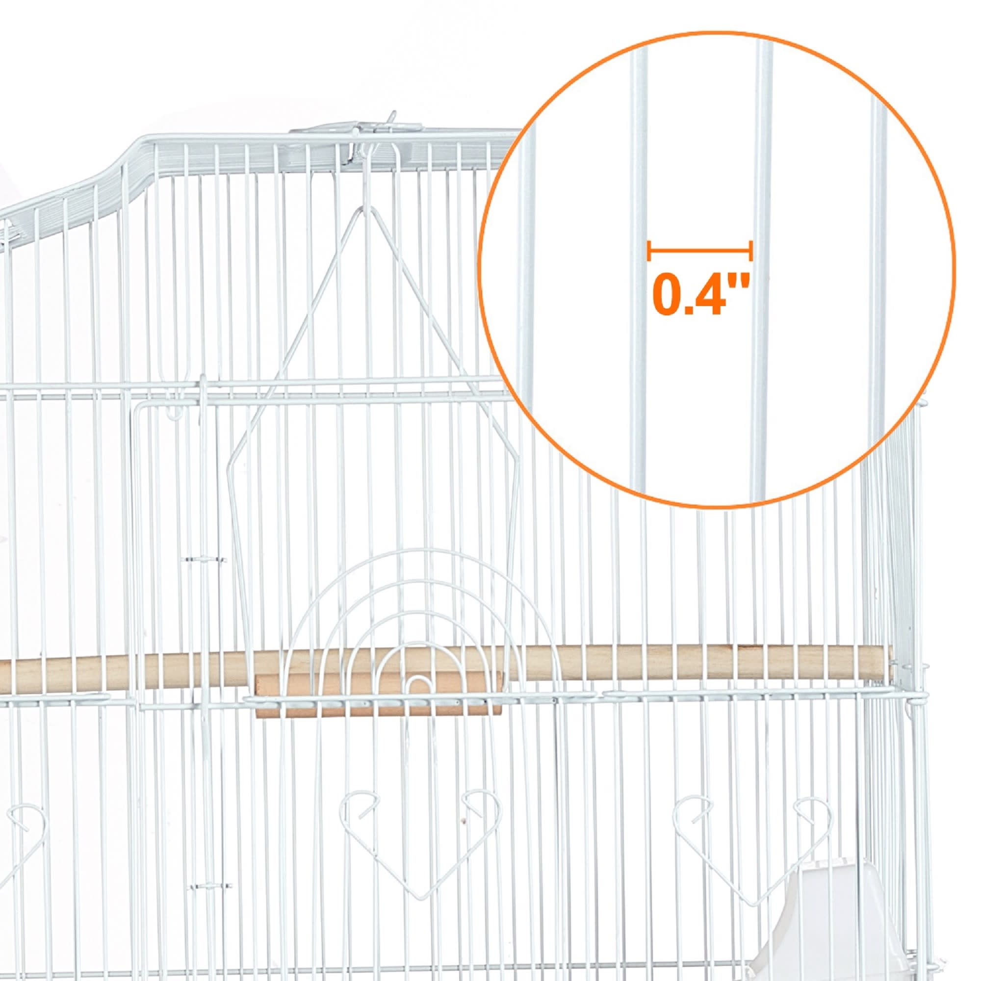 Topeakmart White Open Top Metal Bird Cage, 41" H