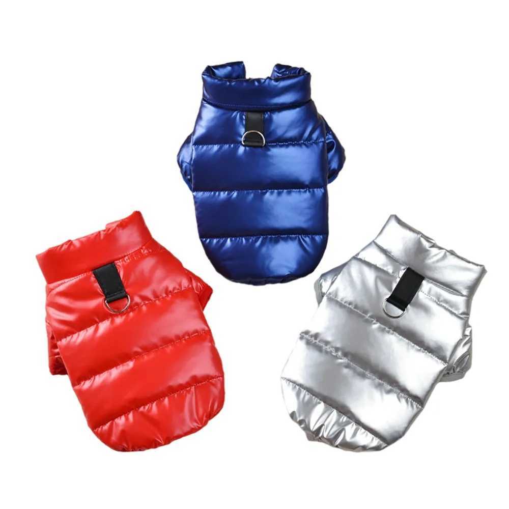 Bright PU Leather Dog Clothes for Small Dogs Puppy Jacket Waterproof Dog Coat Winter Warm Pet Costume Chihuahua Shih Tzu OutfitsXJ241125
