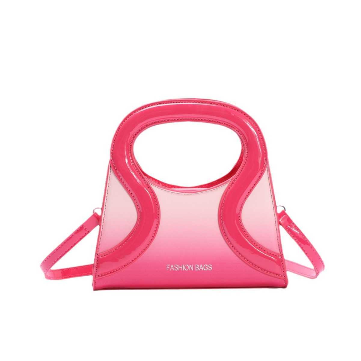 New Dopamine Style Gradient Womens Bag Hand Tote Bags Patent Leather Pressure Strip Handbag Sweet Girl Shoulder Crossbody Bag 241125