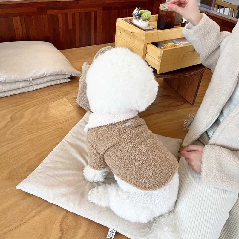 Autumn and winter thickened warm dog cat with buckle shaker fleece coat Teddy Yorkshire Bishop pet clothesXJ241125