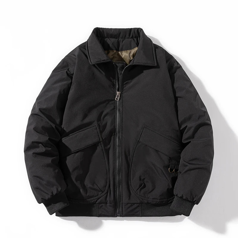 Autumn Winter Jackets Men Solid Bomber Jacket Military Vintage Retro Motorcycle Casual Parkas Windbreaker Pocket Male 241112