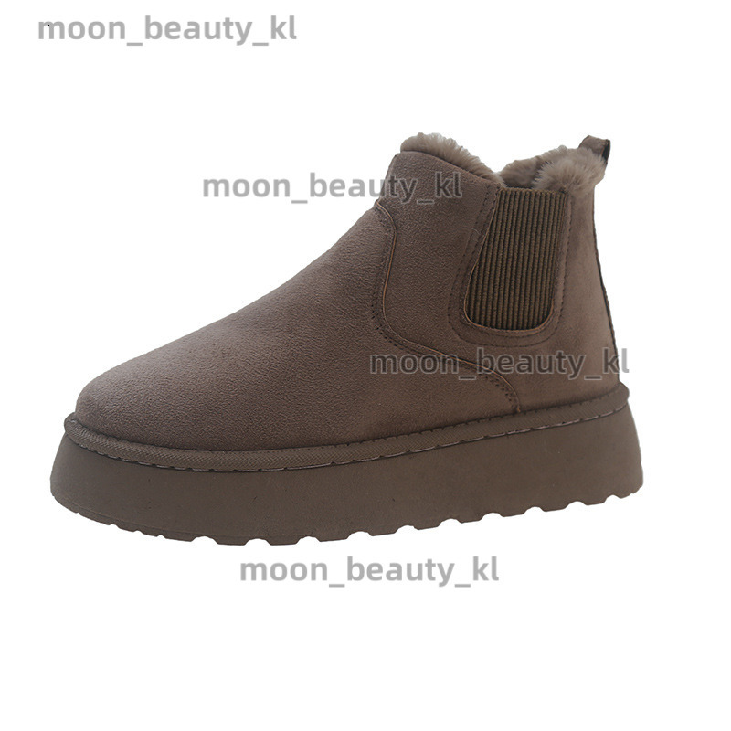 designer boot plus size snow boots for women 2024 new winter with added fleece, thick insulation, short tube, thick sole, versatile cotton shoes for f
