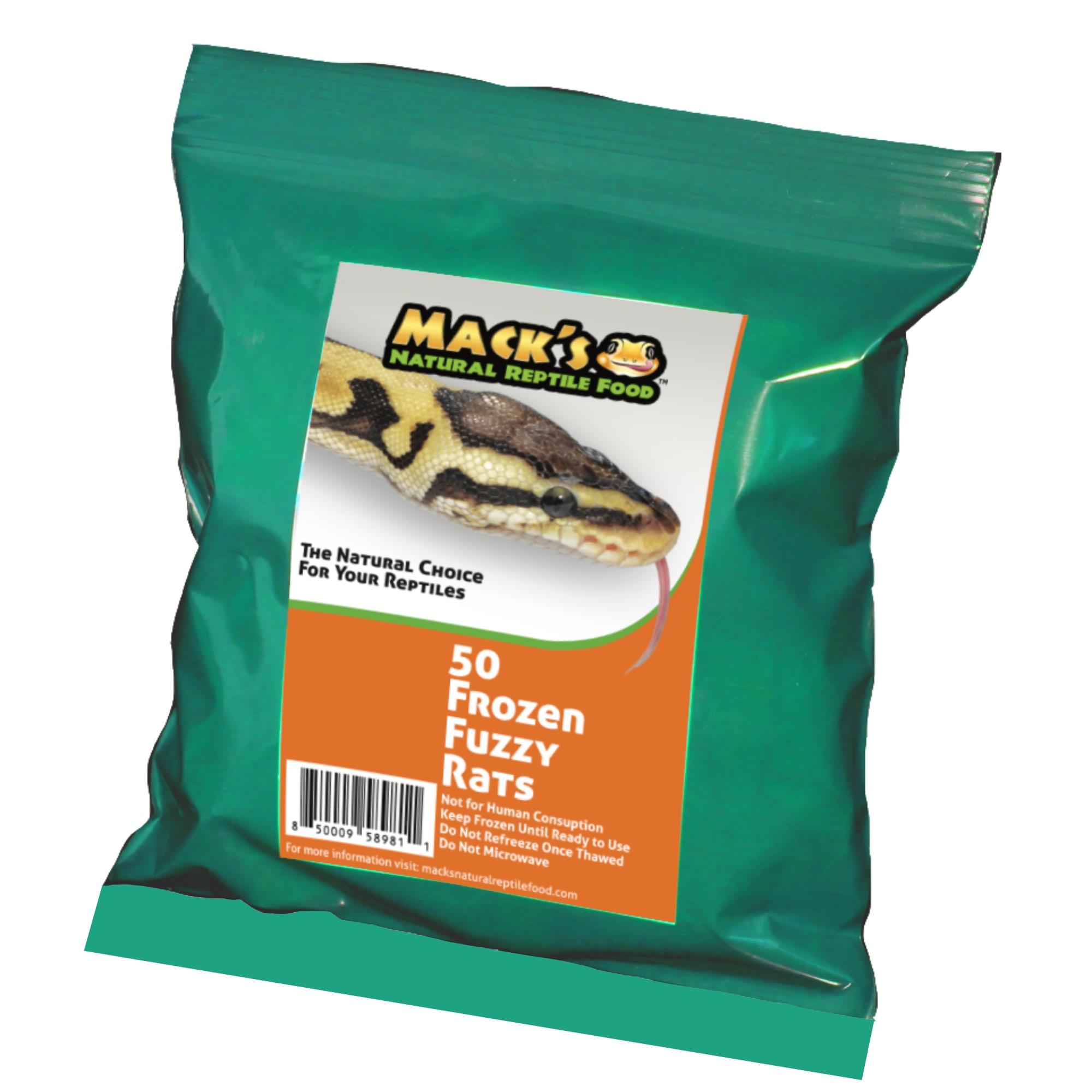 Mack's Natural Reptile Food Frozen Fuzzy Rat - 50ct