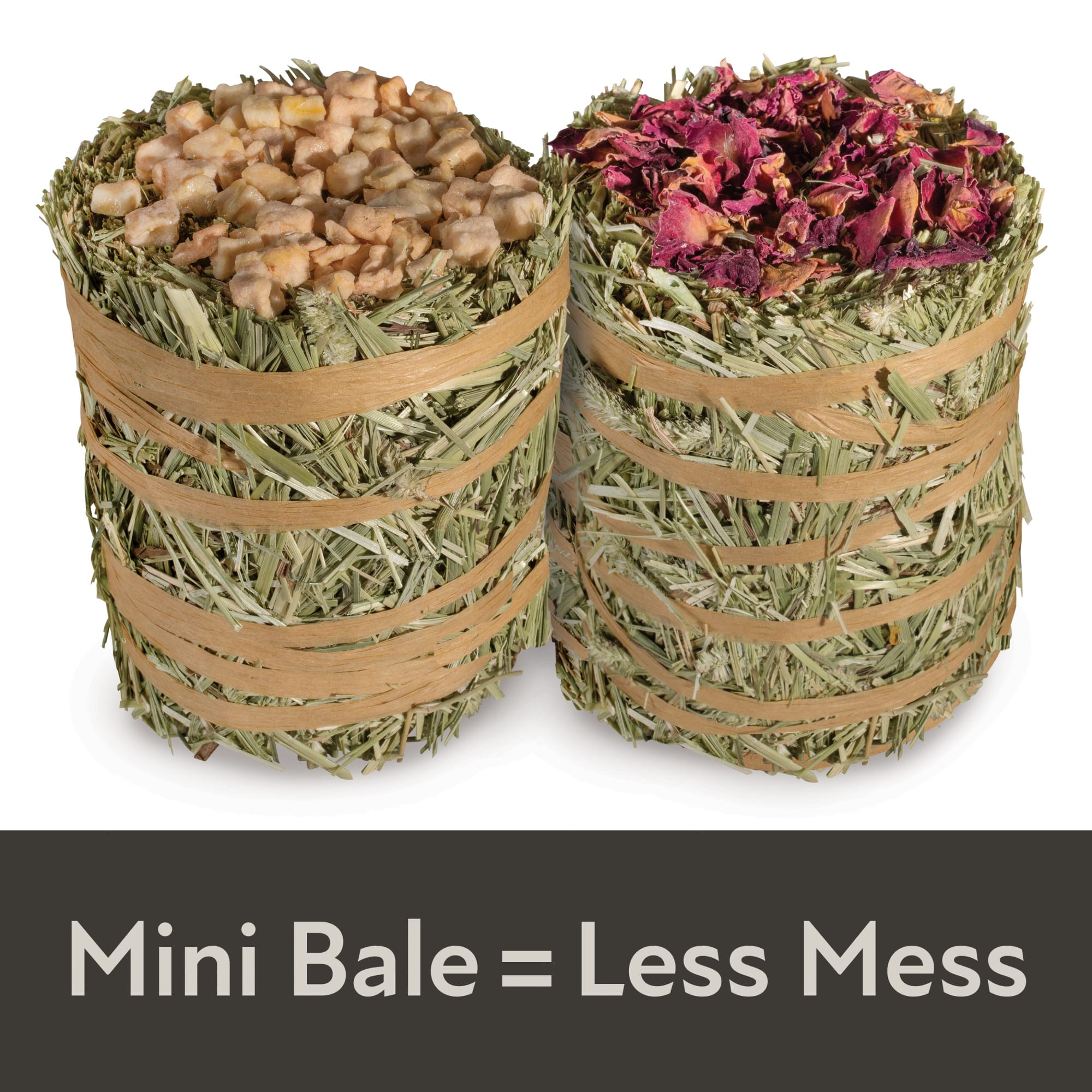 Kaytee Field+Forest Apple and Rose Mini Hay Bales, 7 oz., Pack of 2