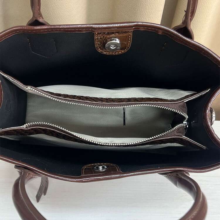LEMON KOKO Autumn/Winter Women's Handbag Fashion Shoulder Bag, Large Capacity Crocodile Pattern Women's Bag